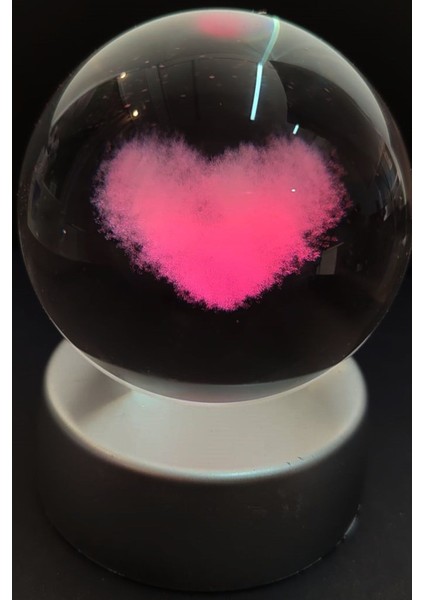Işıklı Cam Küre Kalp Model Standlı Şık Dekorasyon Ürünü fiyatları
