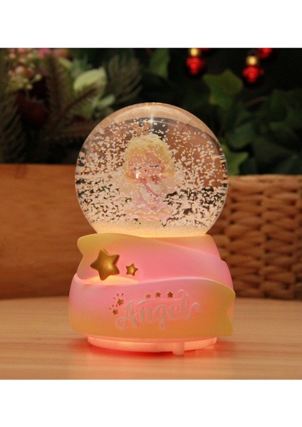 Yıldızlı Işıklı ve Müzikli Büyük Boy Melek Kar Küresi fiyatları
