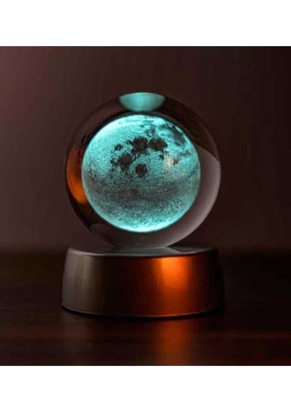 Renkli LED Işıklı Cam Küre Gece Lambası Dekoratif ve Hediye Seçeneği