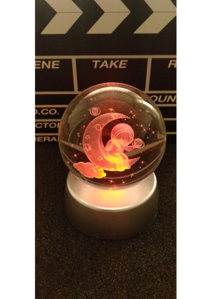 Renkli 3D Işıklı Uzay Temalı Cam Küre, Standlı ve Şık Tasarım modelleri