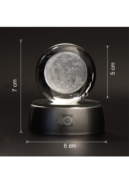 Renk Değiştiren LED Işıklı Cam Ay Küre, Dolunay, Kristal Top ve Kar Tanesi Kolye fırsatları