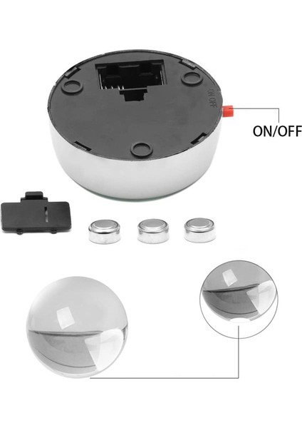 Renk Değiştiren LED Işıklı Cam Ay Küre, Dolunay, Kristal Top ve Kar Tanesi Kolye