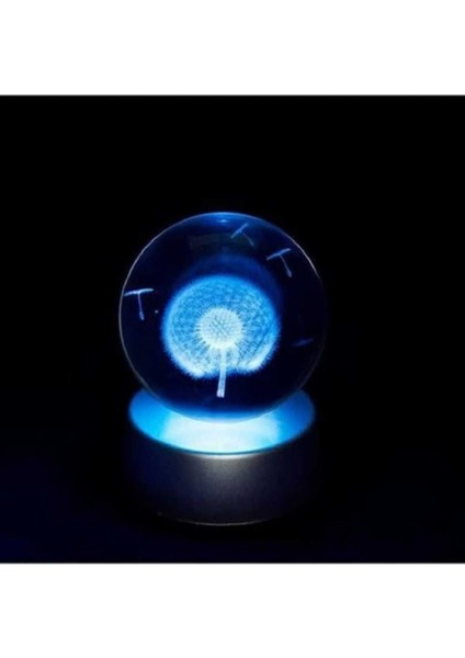 Renkli Işıklı Cam Küre, Şık ve Şeffaf Dekorasyon Parçası