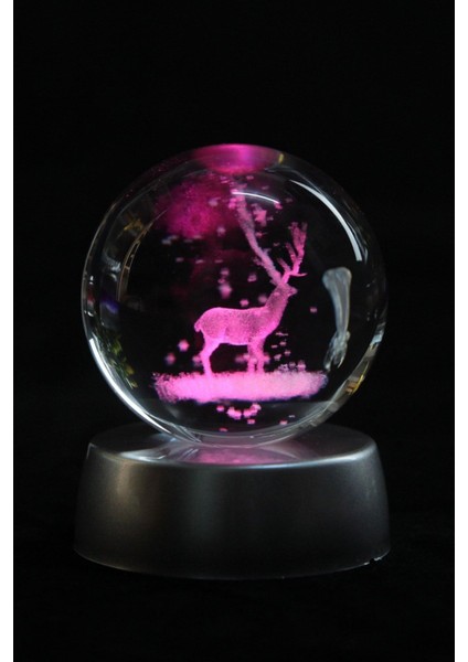 Renkli Dekoratif LED Işıklı Cam Geyik Küre, Ortamınıza Şıklık Katın fiyatları