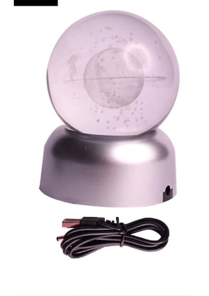 Şeffaf Işıklı Görselli Cam Küre, Plastik Altlık, LED Işıklandırma, Dekoratif Ürün modelleri