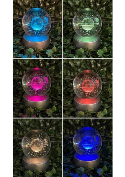Gezgin Kız Temalı Kristal Cam Kar Küresi, 3D Renk Değiştiren LED Işık, Pilli Dekorasyon