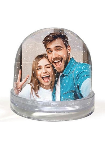 Iki Taraflı Kişiye Özel Fotoğraflı Kar Küresi, Sevgiliye Özel Dekorasyon Parçası