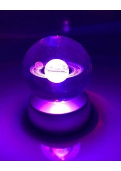 Renkli LED Işıklı Gezegen Cam Küre, Dekoratif ve Şık Tasarım