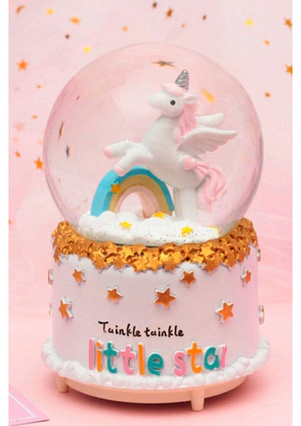 Renkli Unicorn Kar Küresi, Işıklı ve Müzikli, Kar Taneleriyle Büyüleyici Dekor fırsatları