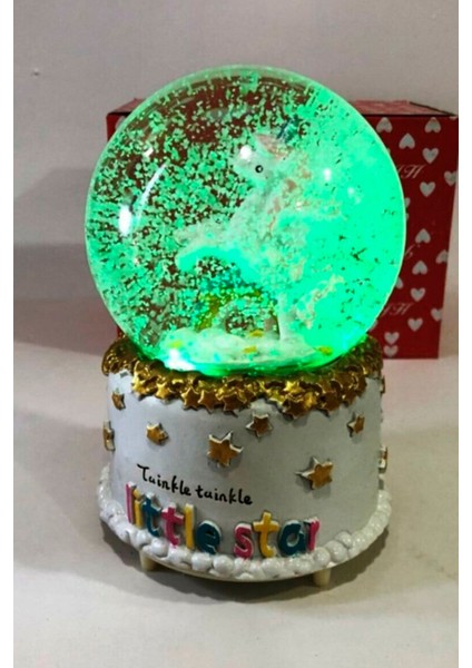 Renkli Unicorn Kar Küresi, Işıklı ve Müzikli, Kar Taneleriyle Büyüleyici Dekor indirimleri