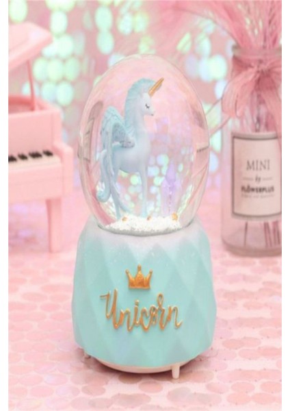 Işıklı ve Müzikli Unicorn Kar Küresi, Büyülü ve Renkli Hediye Seçeneği