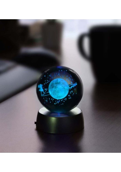 Kişiye Özel 3D Samanyolu Temalı Işıklı Satürn ve Melek Kolye Hediye Seti modelleri