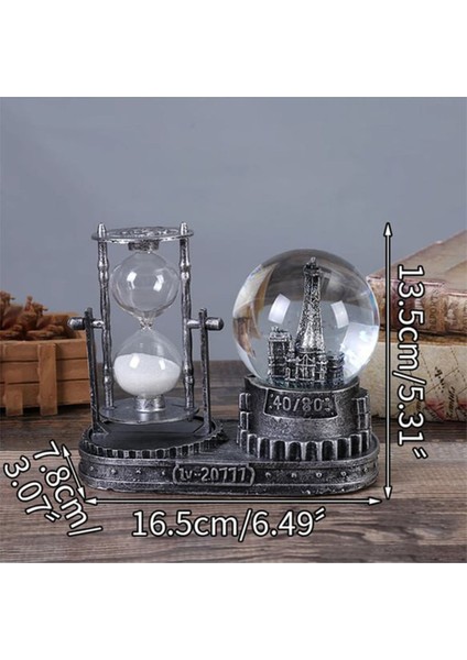 Işıklı Eiffel Küreli Kum Saati, Retro Cam Biblo, Hediye Seçeneği modelleri