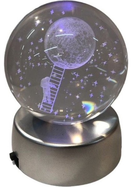 Renk Değiştiren Aya Çıkan Astronot Temalı Işıklı Cam Küre 8X6CM fiyatları