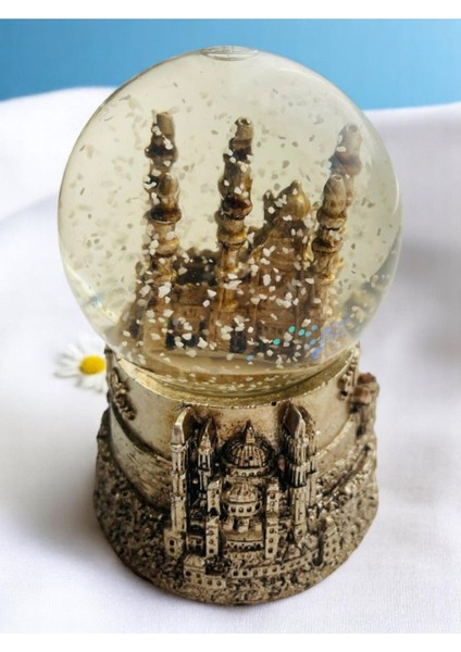 7 cm Metalik Gri Camii Küresi, Koleksiyonluk, Istanbul Temalı, Özel Tasarım
