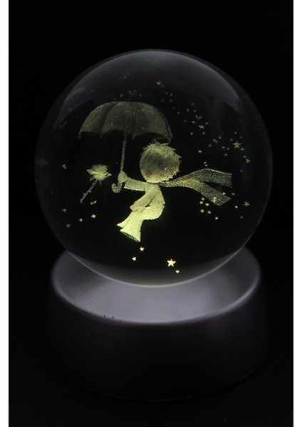 Işıklı Cam Küre, Standlı, Sevimli Prens Modeli, Dekoratif ve Şık Tasarım