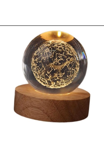 3D Kristal Cam Küre ve Ahşap Soketli LED Gece Lambası, Sıcak ve Şık Hediye fiyatları