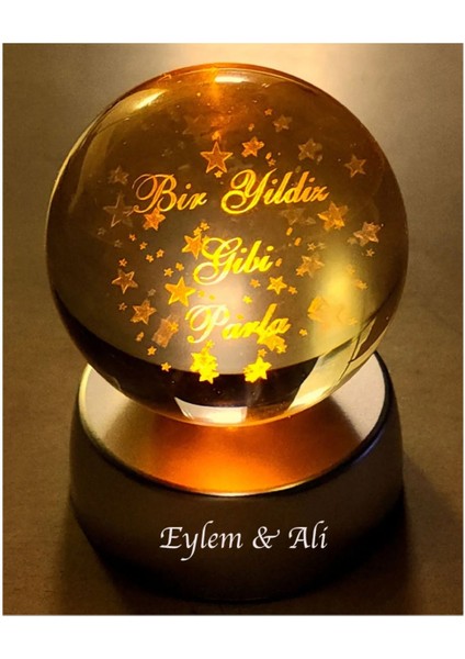Kişiye Özel Parlak Renkli Işıklı Cam Küre, Eşsiz ve Işıltılı Hediye Seçeneği fiyatları