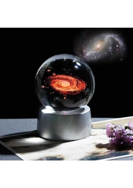 Renkli Cam Küre Işıklı, Şık ve Modern Dekorasyon Süsü