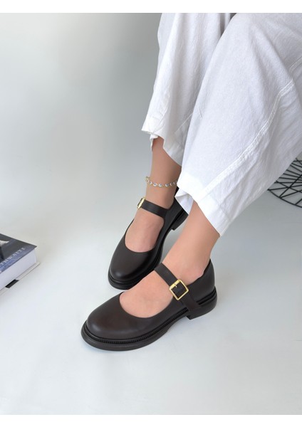 Yoko Kahverengi Cilt Oxford Ayakkabı