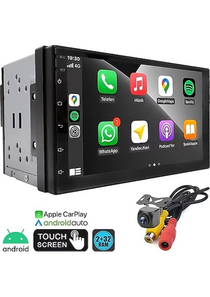 DC-8200BT Double Teyp 2gb Ram 32GB Hafıza 7"ekran