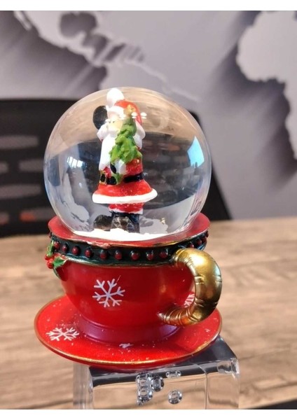 Neol Baba Fincanlı Kar Küresi-04, Şık Kırmızı Dekoratif Obje modelleri