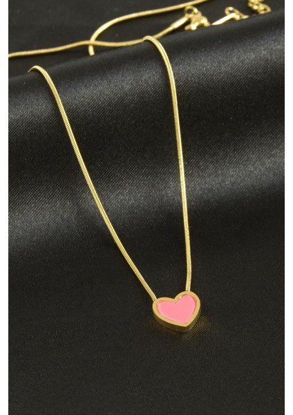 Kalp Sedef Lüks Çelik Kolye