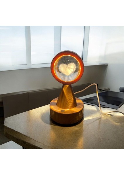 Kişiye Özel Ahşap Kalp Figürlü LED Gece Lambası, Romantik ve Sıcak Atmosfer Yaratır fiyatları