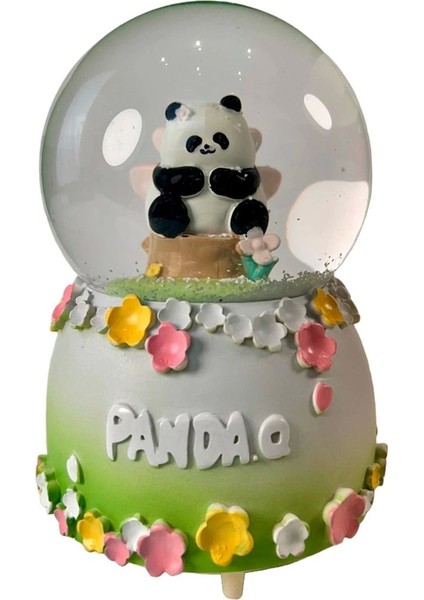 Çok Renkli Kar Küresi Panda, Sıcak ve Neşeli Hava Dolu Dekorasyon Parçası