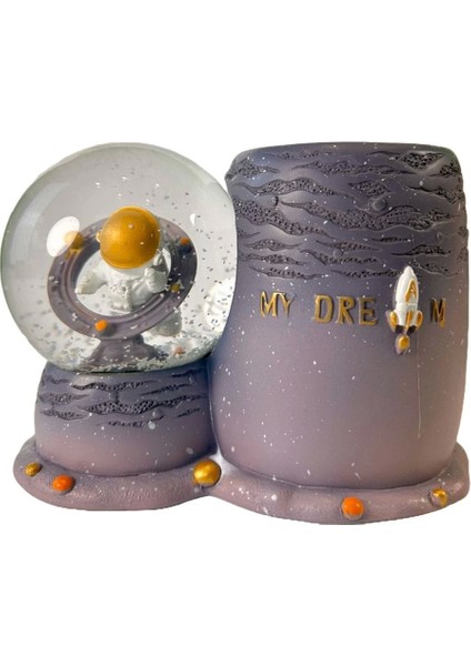 Çok Renkli Kar Küresi Kalemlik, Şık ve Renkli Ev Ofis Dekorasyonu