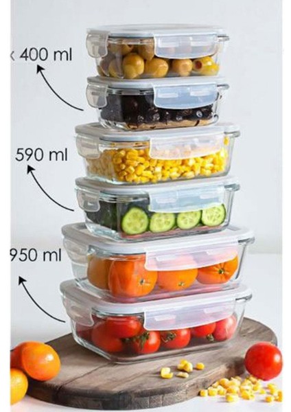 KTW1388-3 Büyük Boy Vakumlu Cam Saklama Kabı - 950 ml modelleri