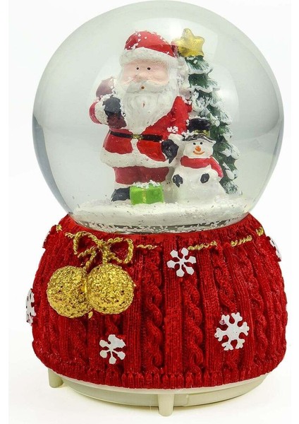 Büyük Boy Noel Baba Kar Küresi, Kırmızı, Şık ve Sıcak Hava Katlayan Dekorasyon