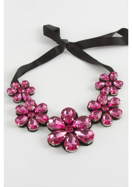 Papatya Taşlı Yaka Kolye