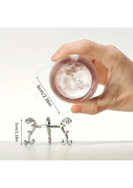 Ay Desenli Kristal Küre ile Şık Masa Dekoru, Metal Standlı Tasarım fiyatları