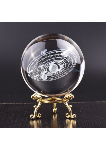 Metal Ayaklı 3D Cam Küre, Dekoratif ve Şık Ev Aksesuarı