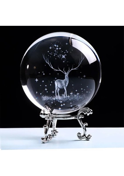 Şık Metal Ayaklı 3D Geyik Cam Küre, Ev ve Ofis Dekoru fiyatları