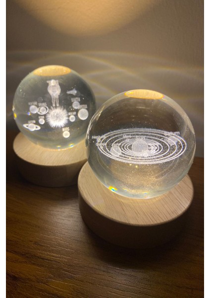 LED Işıklı Dolunay ve Astronot Küre Seti, 3D Kristal Top Hediye indirimleri