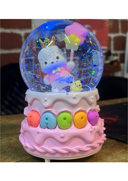 Işıklı Müzikli Kar Küresi, Pembe Sevimli Ayıcık Teması fiyatları