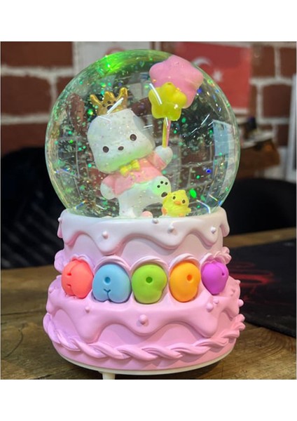 Işıklı Müzikli Kar Küresi, Pembe Sevimli Ayıcık Teması modelleri