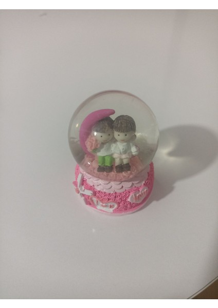 Pembe Mini Kar Küresi, Sarediyelik, Sarediyelik Hediyelik, Şık ve Renkli Dekorasyon