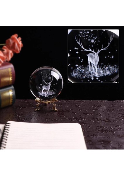 Metal Ayaklı 3D Geyik Tasarımlı Şık Cam Küre fiyatları