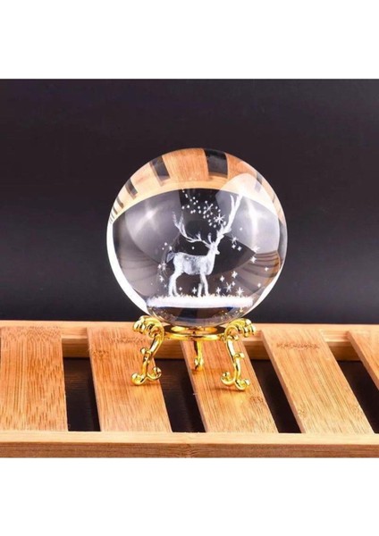 Metal Ayaklı 3D Geyik Tasarımlı Şık Cam Küre modelleri