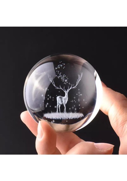 Metal Ayaklı 3D Geyik Tasarımlı Şık Cam Küre fırsatları