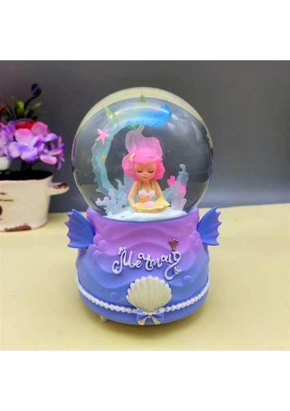 Işıklı Müzikli Deniz Kızlı Büyük Boy Kar Küresi, Eğlence ve Dekorasyon Keyfi fiyatları