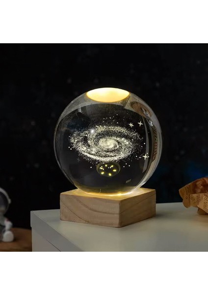 Işıklı Kare Ahşap Kaideli Toz Bulutu Temalı Cam Küre 8cm fırsatları