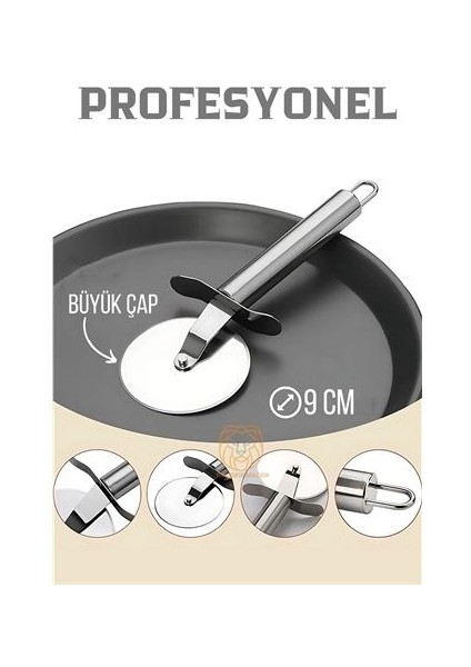 Modacar Profesyonel 9 cm Çelik Pizza Kesici Ignacio Design