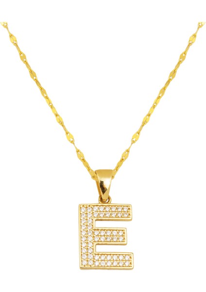 E Baş Harfi 14 Ayar Altın Kolye
