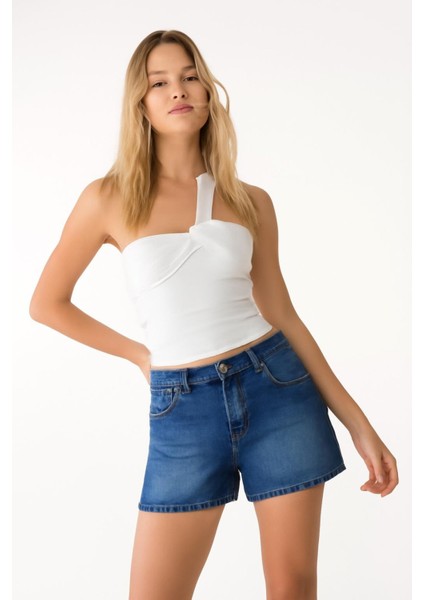 Yüksek Bel Cıty Boy Şort