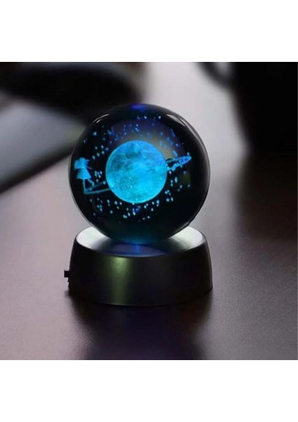 Renkli LED Işıklı Cam Satürn ve Ay Modeli, Gül Kolye ve Kar Küresi Seti modelleri