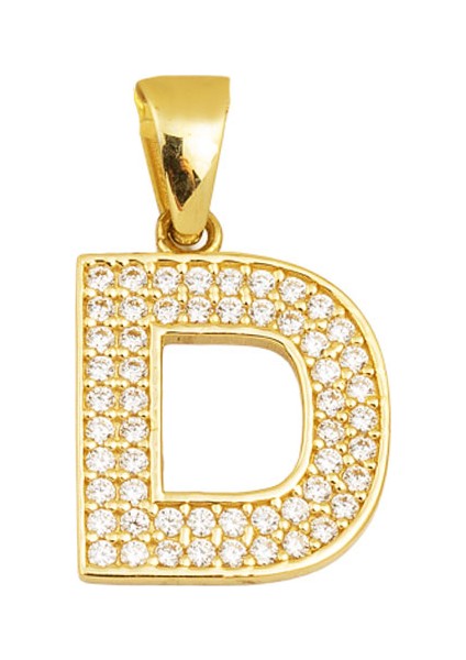 14 Ayar Altın D Harfi Kolye Ucu